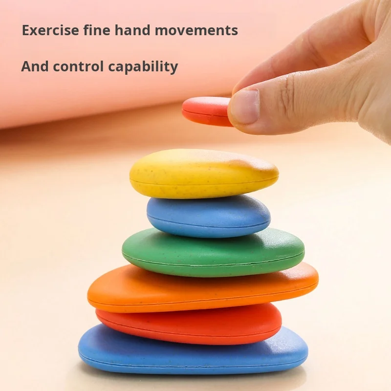 Arco-íris seixos brinquedos educativos para crianças mesa interativa pensamento lógico pintura jogo ferramentas de aprendizagem