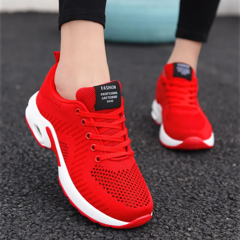 Women Running Sneakers Lightweight Knitted Shoes Women Casual Flats Shoes Female Tennis Shoes Non-Slip Women Sport Shoes