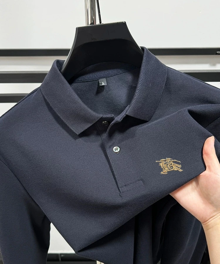 

Высокий уровень 100% Хлопок длинными рукавами polo рубашки мужские дизайнеры модные бренды вышивка легкий и удобный перевернутый воротник футболка модная роскошная топы