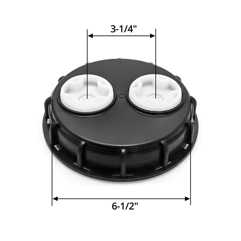 IBC alta resistência química Cap, furos de ventilação dupla, linha fina, 6,5 polegadas