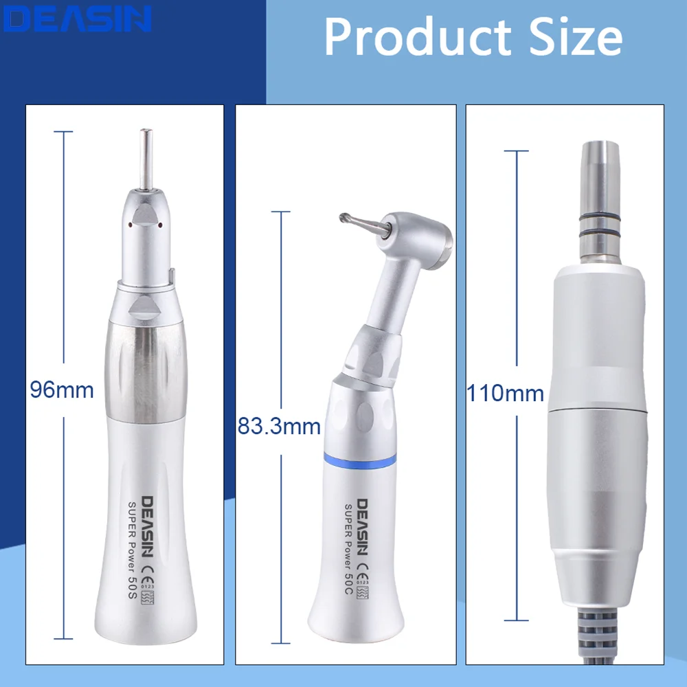 Dental brushless Electric Micro Motor with Straight Contra Angle Handpiece 50000 RPM For Micromotor Polisher Lab E-type Tools