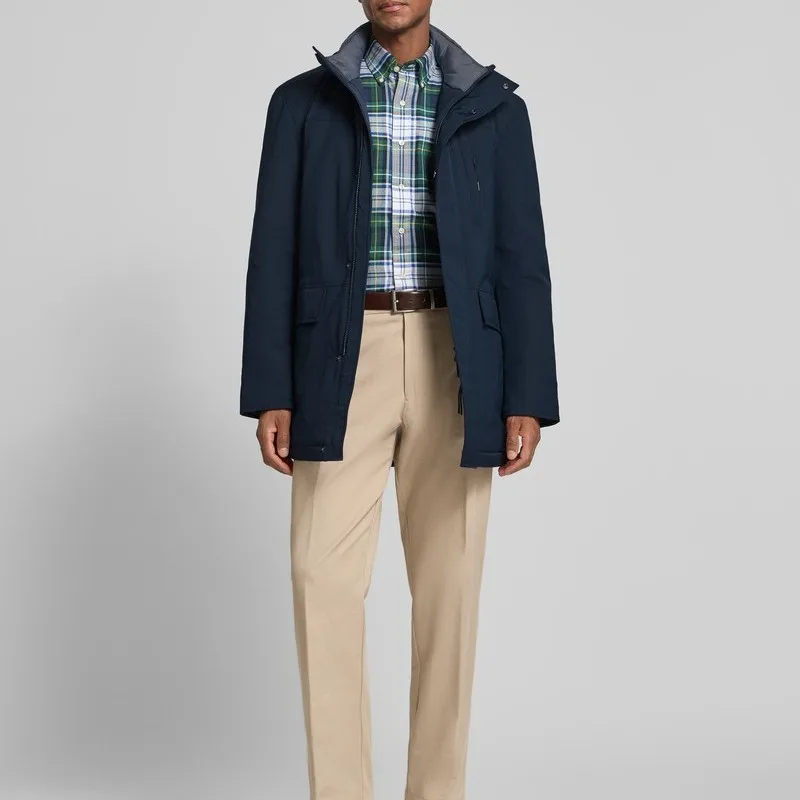 

High-End Faion Men's Outdoor Windproof Waterproof Warm Cotton Jaet Loose Fit Youthful Sle Mid-Length Coat