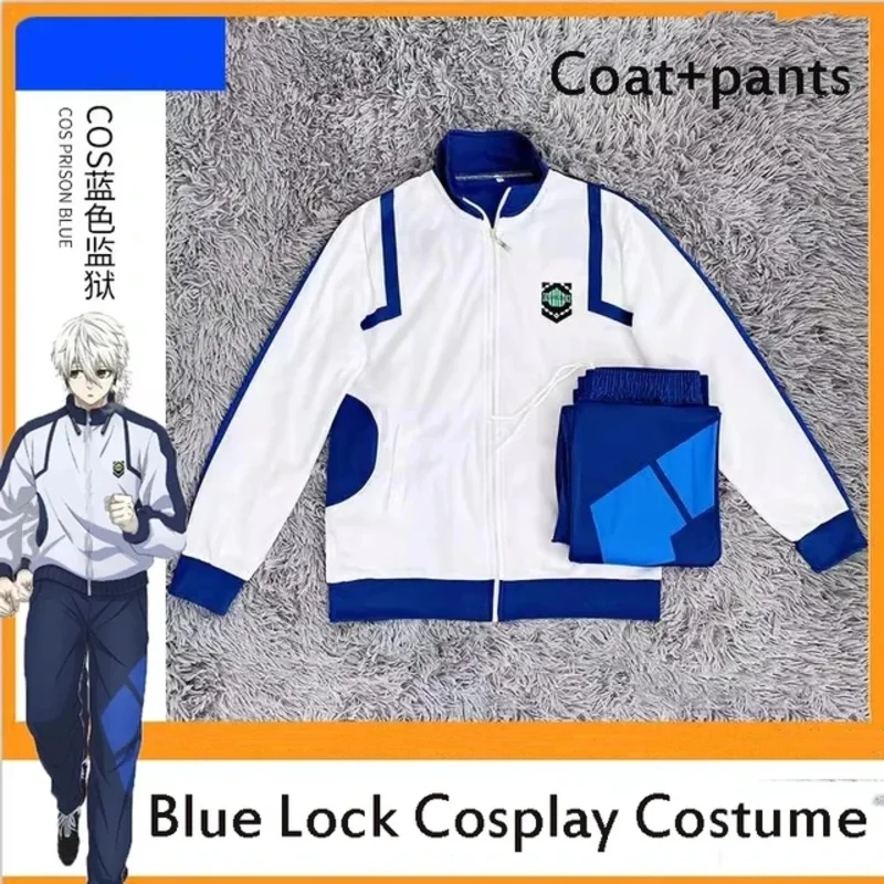Disfraz de Cosplay de Blue Lock Reo Nagi Bachira Isagi Chigiri, ropa deportiva con cremallera, chándal, sudadera con capucha, ropa de Carnaval de Halloween