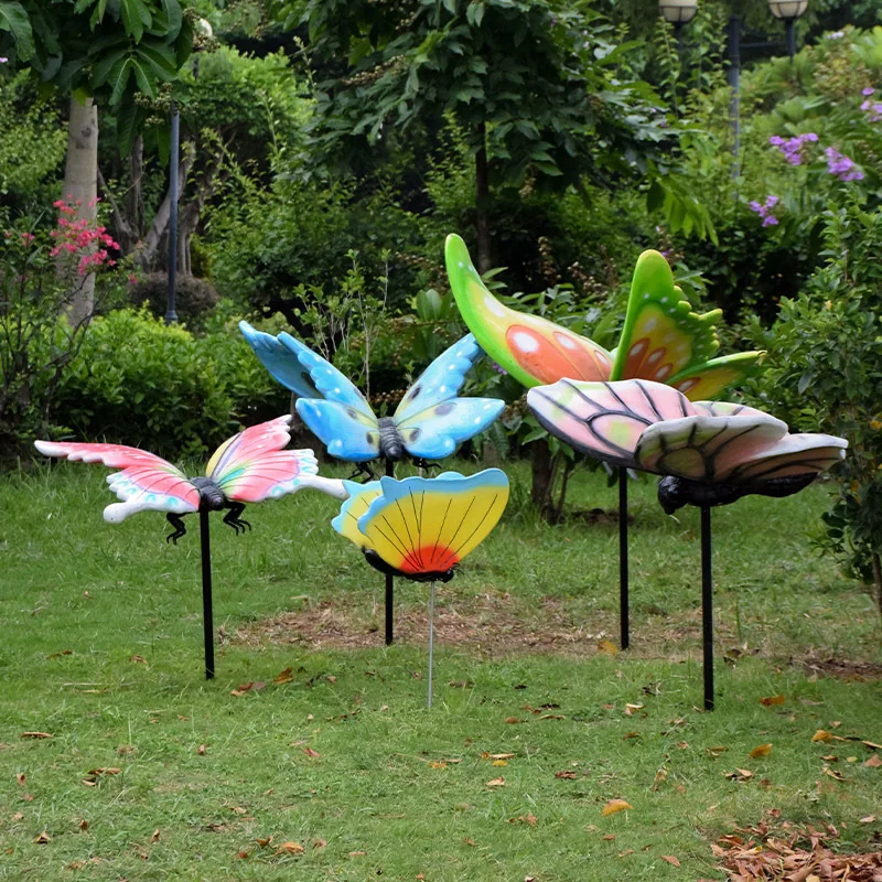 Outdoor fiberglass sculpture simulation animal butterfly ornament garden landscape community garden courtyard cartoon decoration