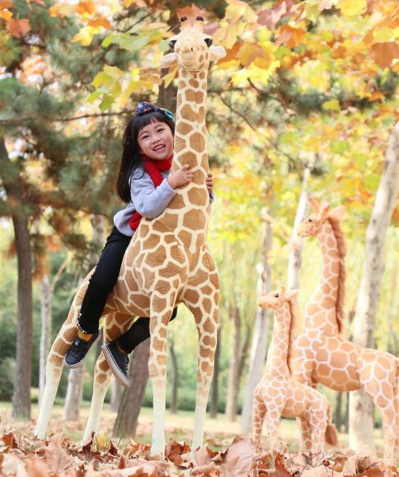 [Funny] Simulation 160cm Biggest Giraffe Plush Toy Giant Animal doll Collection Photography props Home decoration kids gift