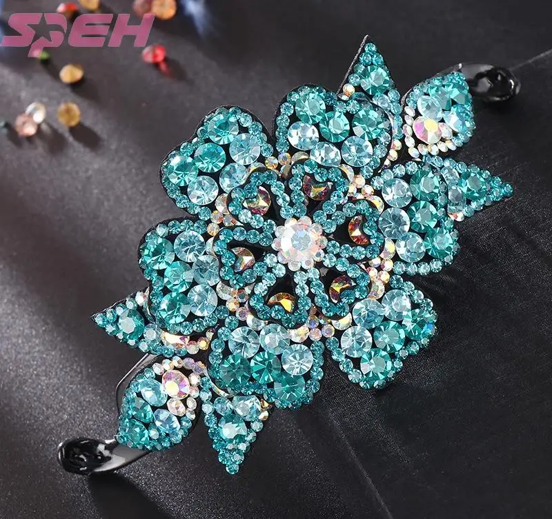 เกาหลีหัว hairpin หญิง rhinestone ดอกไม้ดอกไม้อุปกรณ์เสริมผมแผ่นผม Artifact หางม้า BUCKLE hairpin