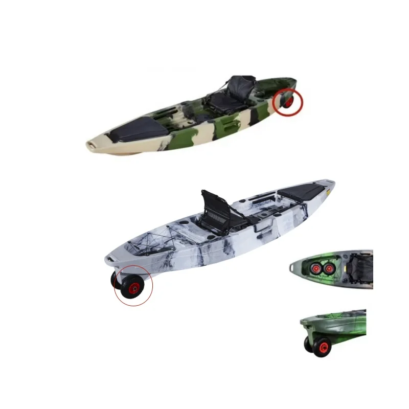 Factory Direct Sale Fishing Kayak With Two Wheels LDPE Material For One Person Use In Lake And River