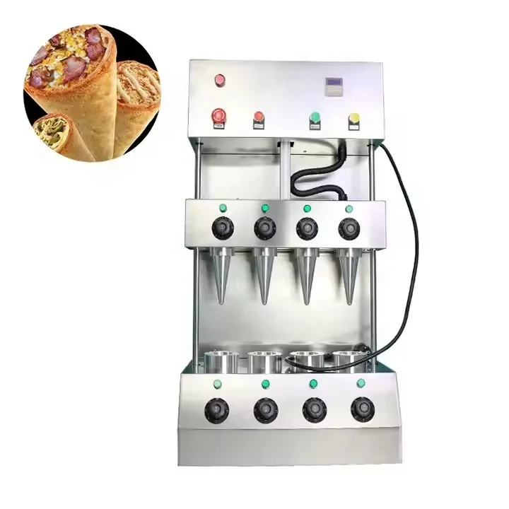 

Automatic 4 Heads Pizza Cone Maker Electric 110v 220v Pizza Cone Machine Stainless Steel Pizza Cone Maker Set