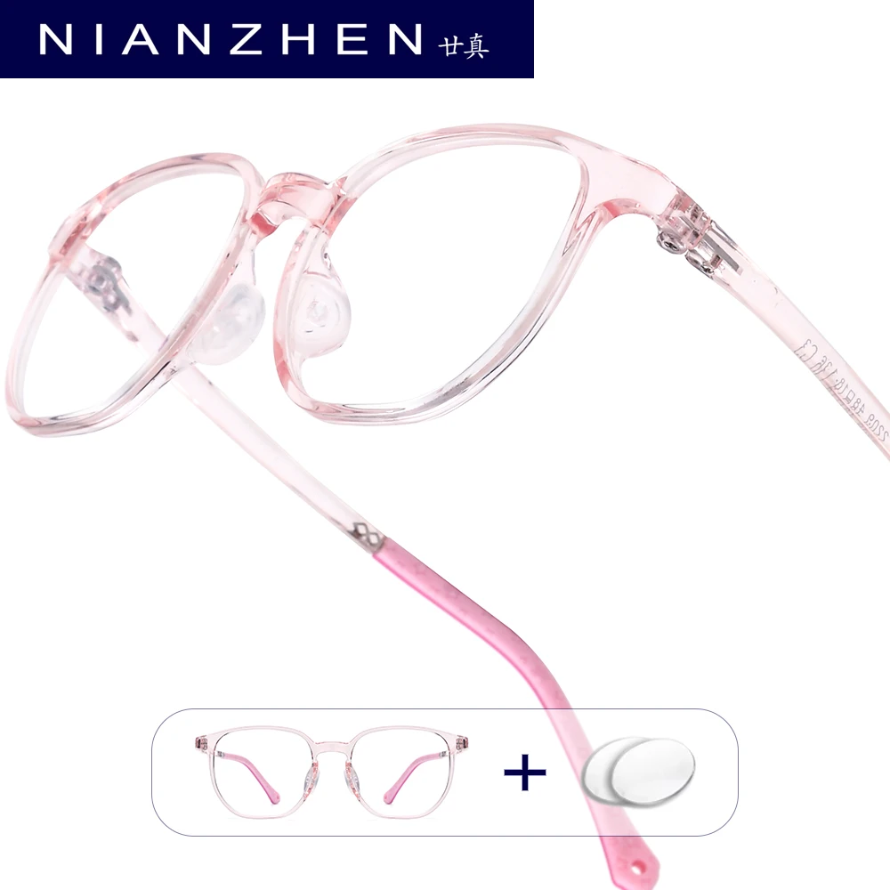 

NIANZHEN Anti Blue Prescription Glasses Boys Myopia Optical Lens Eyewear Girls Custom Square TR90 Kids Eyeglasses Frame 2209
