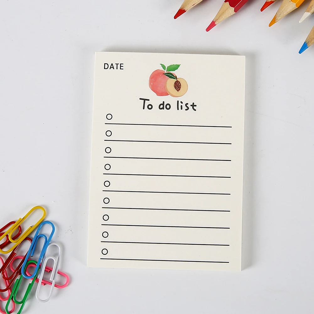 Einfache Memo Pad Notizbuch Zerreißbar Nicht Klebrig Kawaii Dekoration Haftnotizen Obst Hand Konto Memo Nachricht Papier To Do Liste – Detail 7