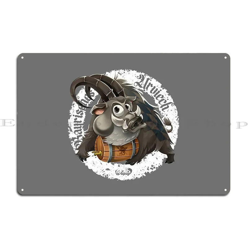 Wolpsig Bavarian Urviech Wuidboog Metal Plaque Poster Rusty Classic Wall Decor Garage Decoration Print Tin Sign Poster
