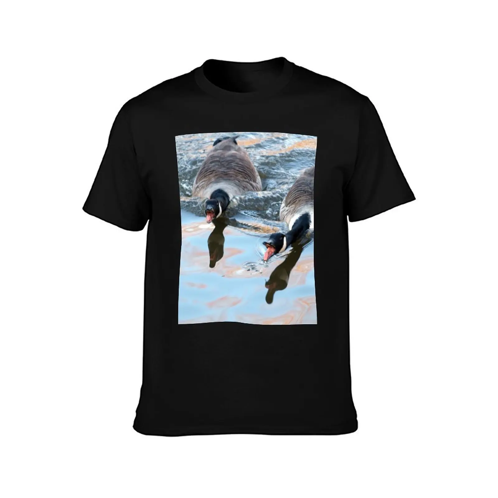 Noisy Canadian Geese T-Shirt Basic Breathable Solid Color T-Shirt
