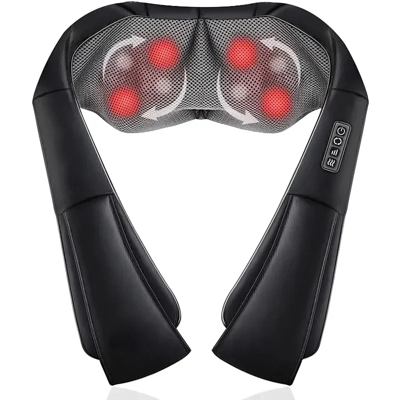 Back Massager Hot Deep Tissue Kneading Massage Shiatsu Back and Neck Massager