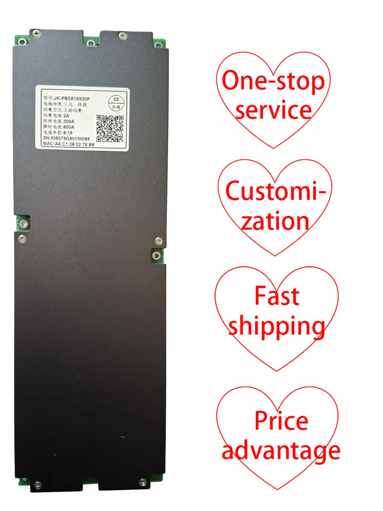 PB2A16S30P V19 High Voltage 16S 48V Lifepo4 BMS High Performance Energy Storage