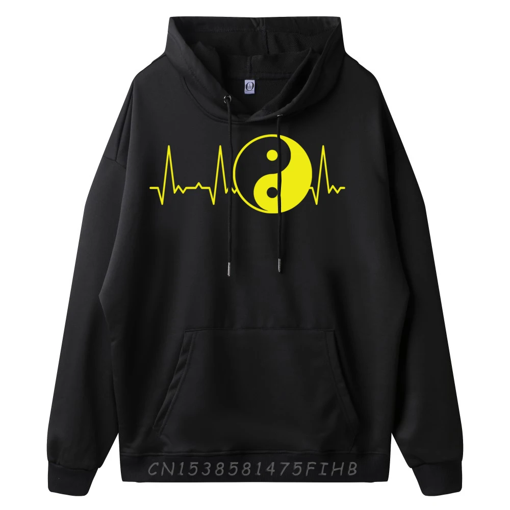 Heartbeat Yin Yang Mens Designer Clothes Mens Gifts Slogan New Pullover Hoodies Men Christmas Sweater Long Sleeve