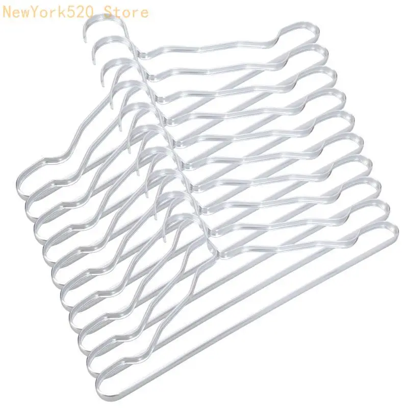 10Pcs Aluminum Alloy Metal Clothes Hangers Non-Deformed Heavy Duty Coat Drying Rack with for Jacket Shirts Pants N84C