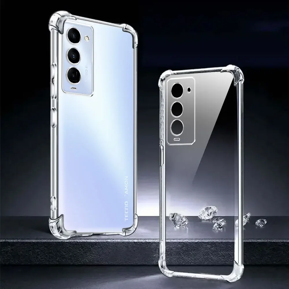 Phone Case For Tecno Camon 18P 18 Premier Shockproof Case For Tecno Camon 15 Air 12 Pro Transparent Soft Silicone Back Cover