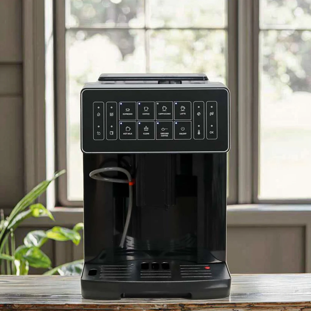 Coffee Maker One Touch Fully Automatic Home Coffee Maker Machine Programmable Latte Hot Water For Hotels Self-Cleaning Feature I