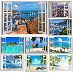 Vẽ tranh và các bản sao của Canvas Phong cảnh, Hiệu ứng cửa sổ, SEVAPE, SEA View, Wall Art, Hình ảnh cho phòng khách, trang trí nhà, áp phích phòng ngủ 6 Lý do bán hàng bán hàng chính - №5