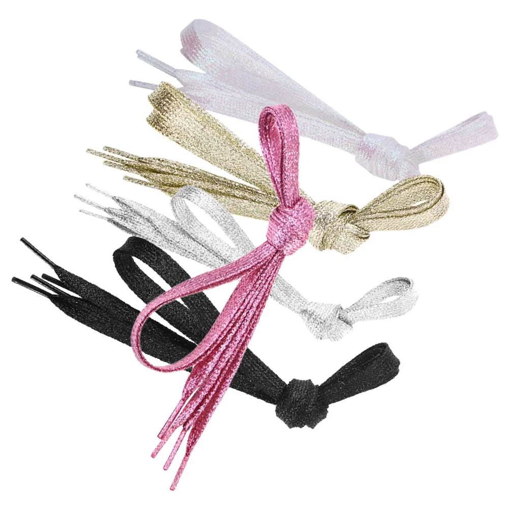 

Colored Shoelaces Flat Glitter Sneaker Shoestring Extra Long Bling 110cm 16 Colors Stylish Pearlescent Shoe Accessories