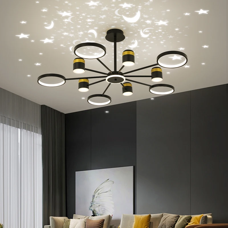 Nordic light luxury living room bedroom room lights star lights Dining room full of star atmosphere ceiling lights