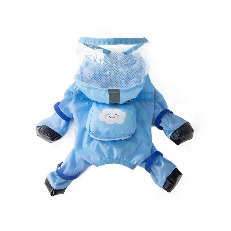 

Rainy days with foot traction clothes, four-legged puppy dog raincoat