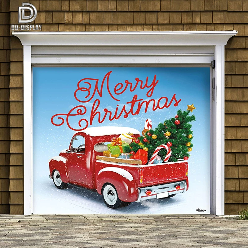 Banner 7x16ft Customized Mural Garage Door Banners Christmas Halloween Holiday Decoration 3D Decor Wall Papers Door Stickers