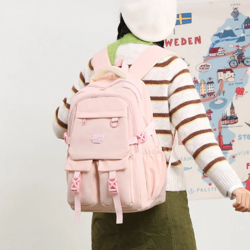 

Large Capacity Backpack For Women Candy Color College Student Teenager Girl's Bagpack Waterproof Outdoor Hiking Women's Bag
