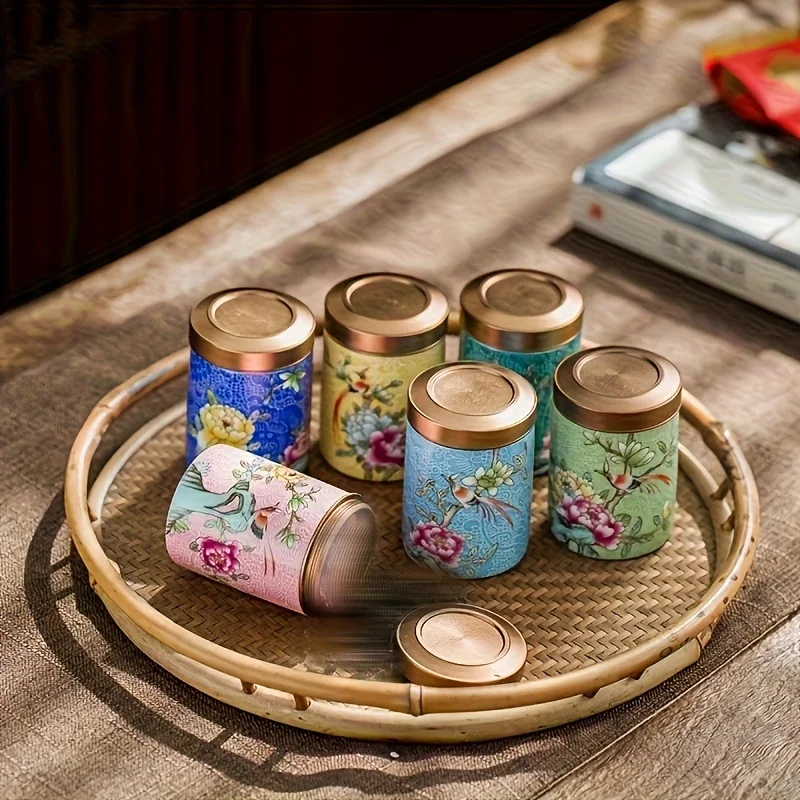 

6 шт. банки для чая с подарочной коробкой, бытовые контейнеры для хранения, герметичные банки, декоративные кувшины, кухонный органайзер, сосуды, праздничные подарки