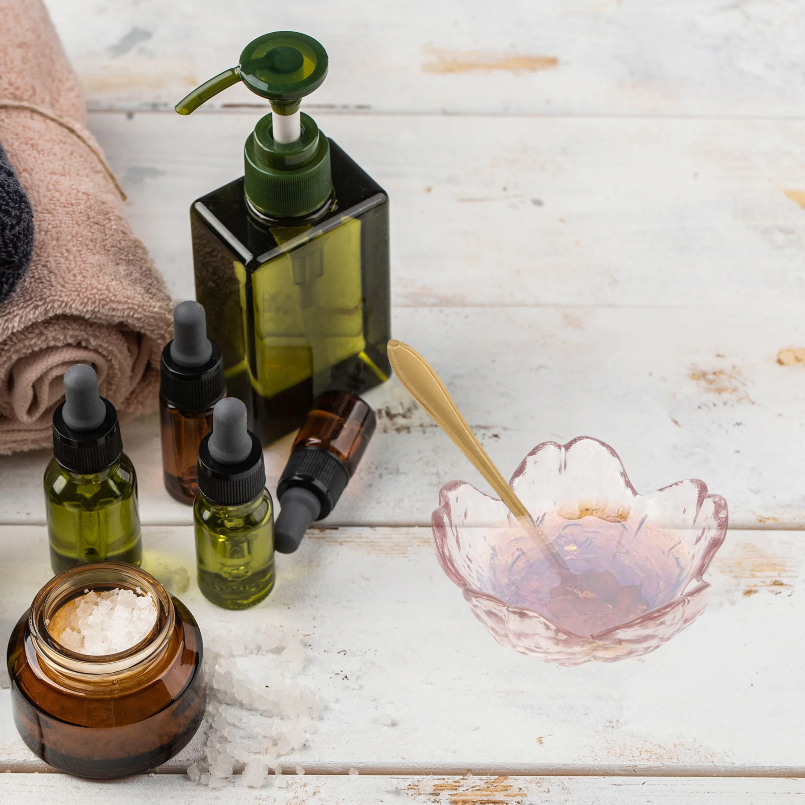 

2Sets Glass Flower Facial Bowls Essential Oil Small Compact Mixing Bowls Massage Beauty Salon Supplies Face Mask Bowl