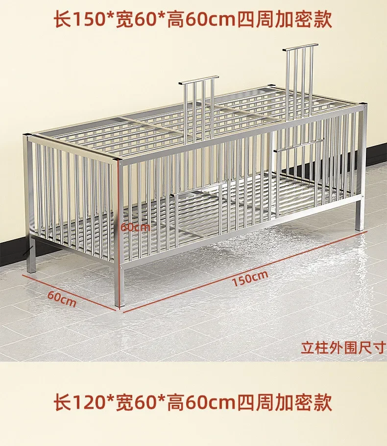 Stainless steel cage is sturdy and stable