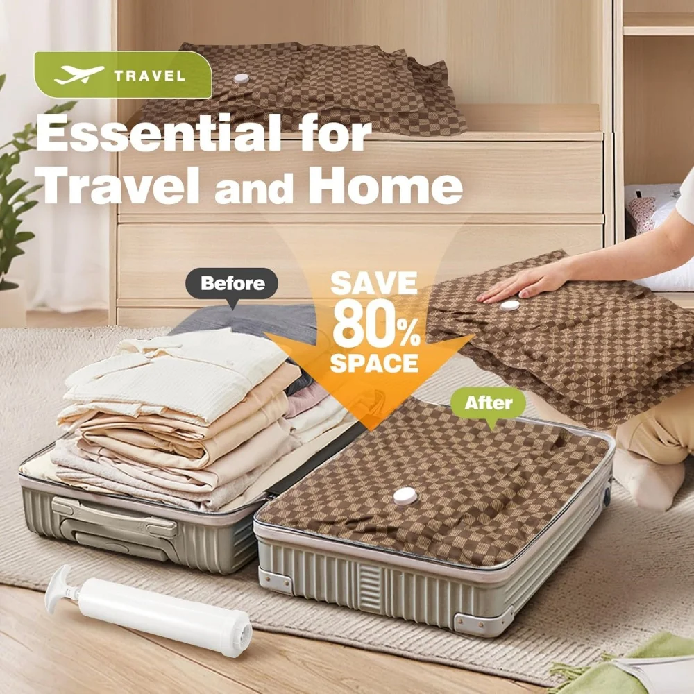 Vacuum Storage Bags,Travel Essentials Suitcases Clothes Organizer Packaging Bag Practical Accessories Compression Packing Cubes