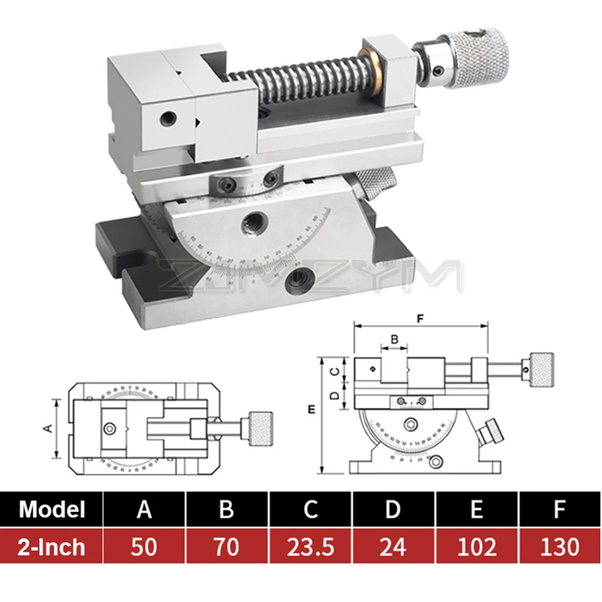 High Precision 2-Inch Universal Grinder Precision Vise Screw Sine Slope Adjustable Angle Screw Tool Precision 0.005mm