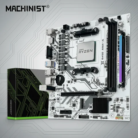 MACHINIST B450 Motherboard AMD Processor Dual-channel DDR4 Memory AM4 Mainboard M.2 NVME (Supports Ryzen 5500 5600 5600G CPU)
