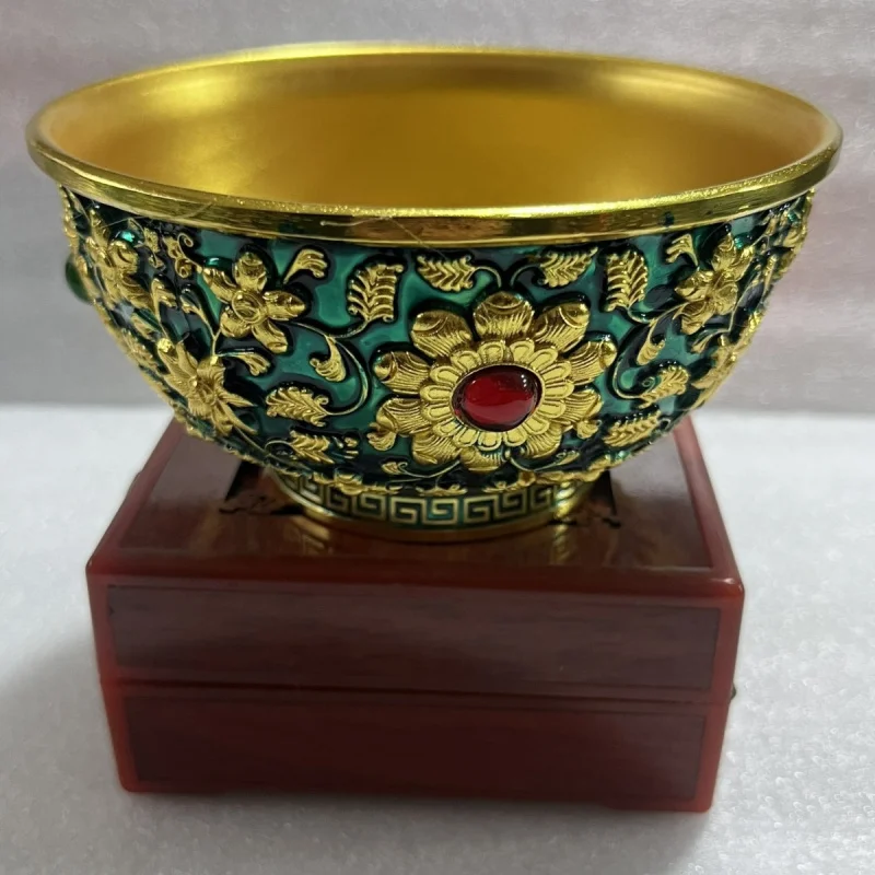 New Handcrafted Gemstone with Painting, Double Dragon , Color Painted Five Ox Bowl, Three Types of