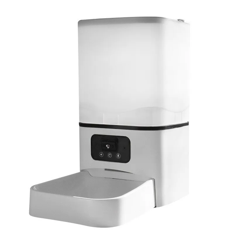 

Smart Pet Feeder, Automatic Stainless Steel Bowl, 6L [HD Night Vision Remote Control] Portable Indoor Food Dispenser