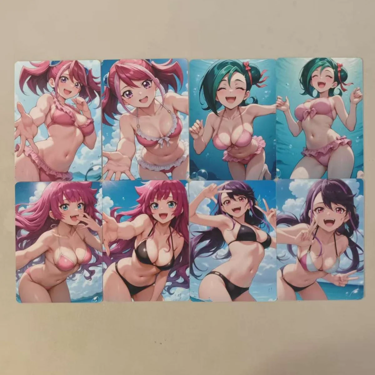 

8Pcs/set Sexy Card Bikini Beach Ocean Yuzu Tori Romin Ruri Collection Card Beautiful girls DIY Card