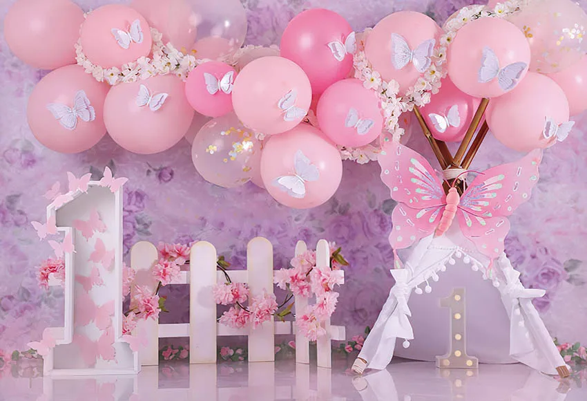 Mehofond Photography Background Boho Balloons Boy Girl 1st Birthday Party Cake Smash Portrait Decoration Backdrop Photo Studio