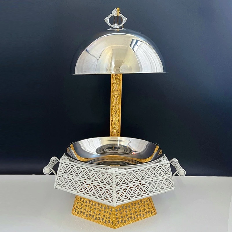 Light luxury white hanging furnace 8L stainless steel buffet furnace hanging furnace