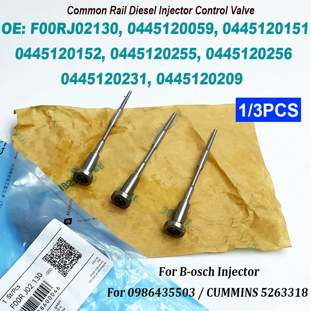 1/3PCS F00RJ02130 Common Rail Diesel Injector Control Valve 0445120254 0445120255 0445120060 0445120151 For C-UMMINS 5263