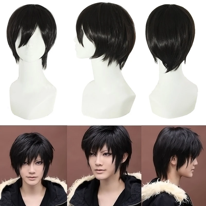Männer Kurze Schwarze Perücke Für Cosplay Kostüm Perücke Für Ada Wong Cosplay Schwarze Kurze Perücke Für Luffy Kostüm Synthetische Haar Atmungsaktive Perücke