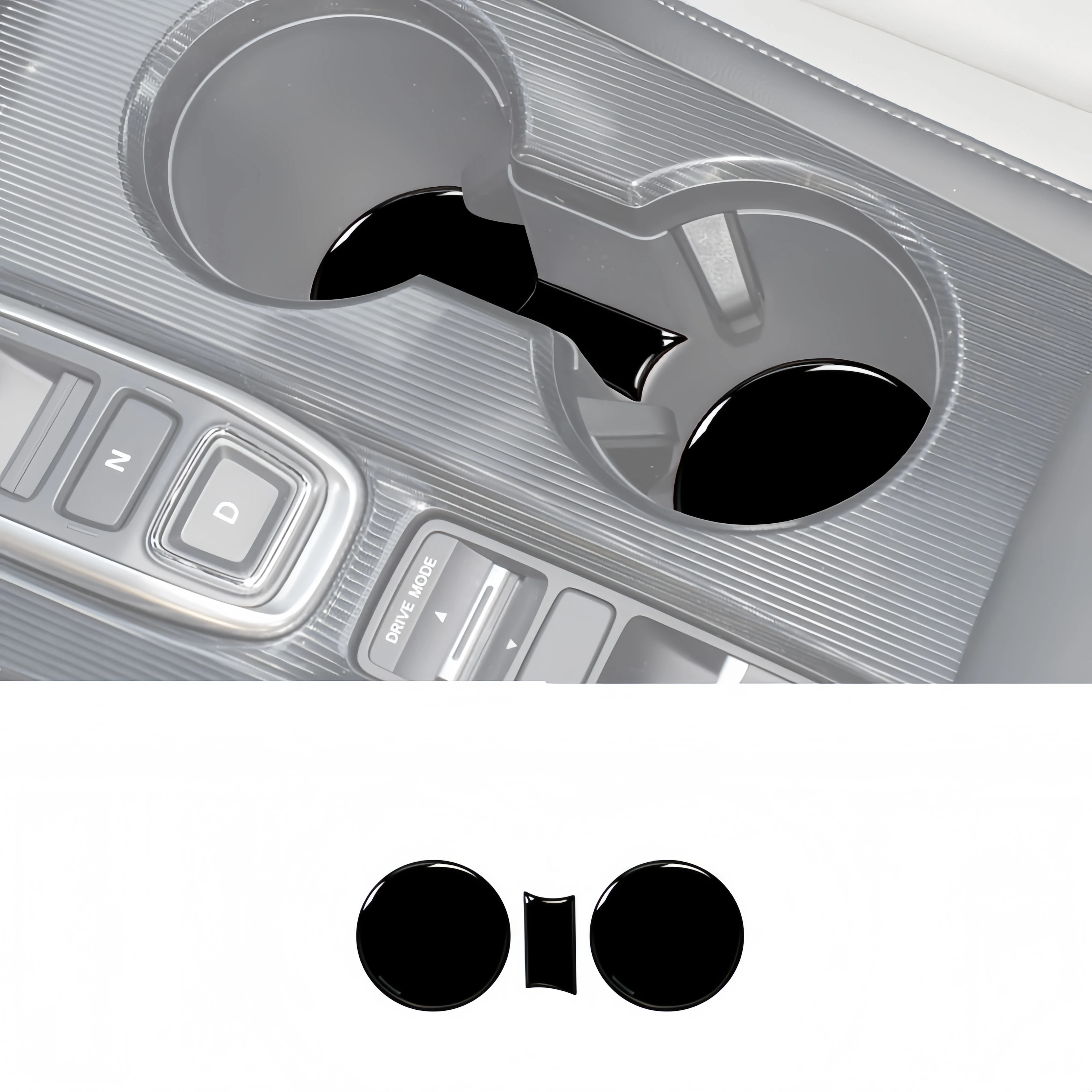 

For Honda Civic 11th Gen 2022-2025 Piano Black Car Water Cup Holder Insert Mat Trim Cover Decor Stickers Interior Accessories