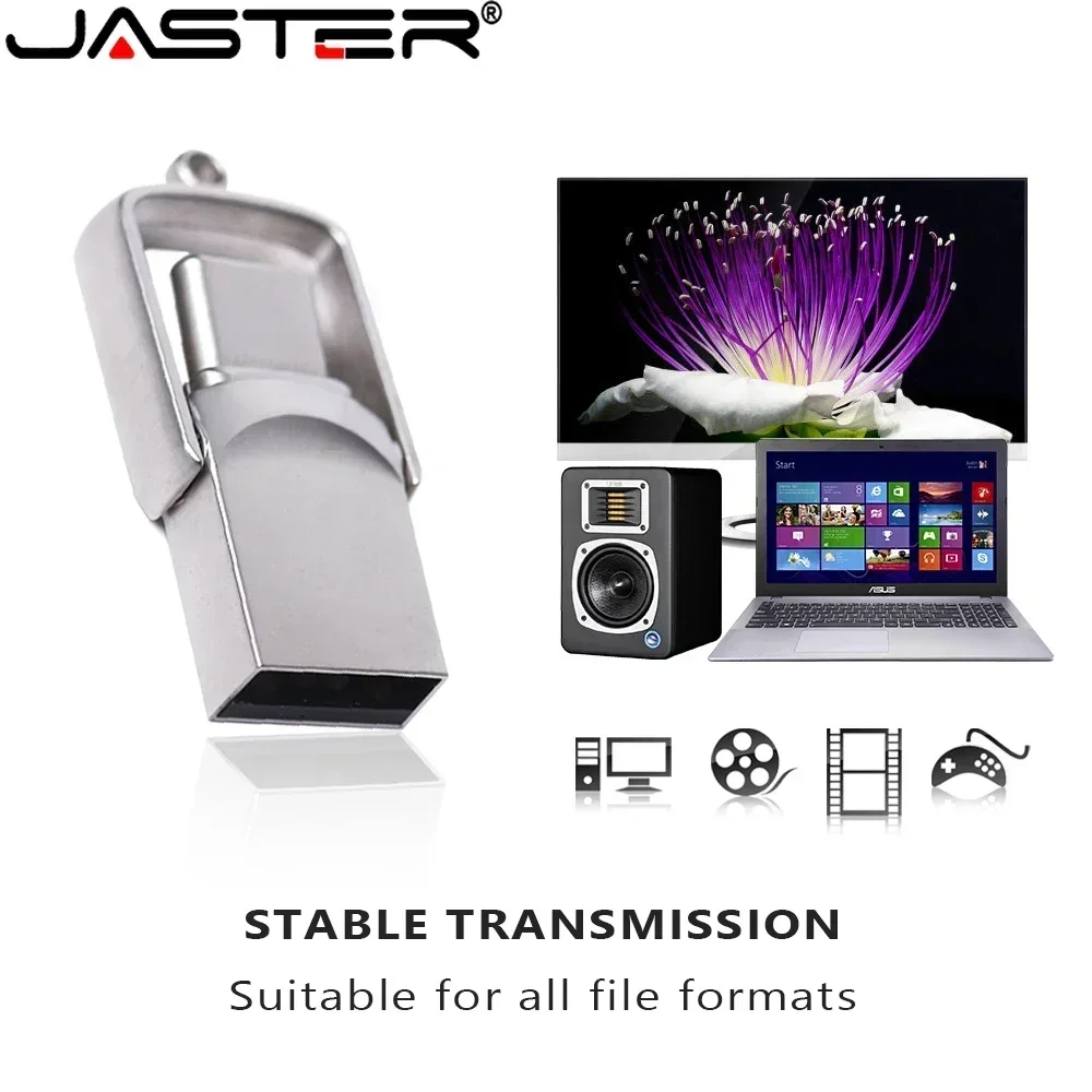 Portable Mini OTG For Mobile Phone USB 2.0 Flash Drive Free Custom Logo Pen Drive TYPE-C Memory Stick 64GB With Key Chain U Disk