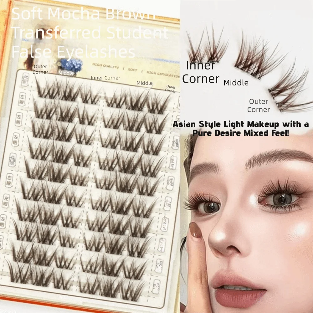 Self Adhesive/Without Glue 48/60 Clusters False Eyelashes 10-13MM Hottie Mixed-blood Comic Style False Eyelashes Easy To Wear