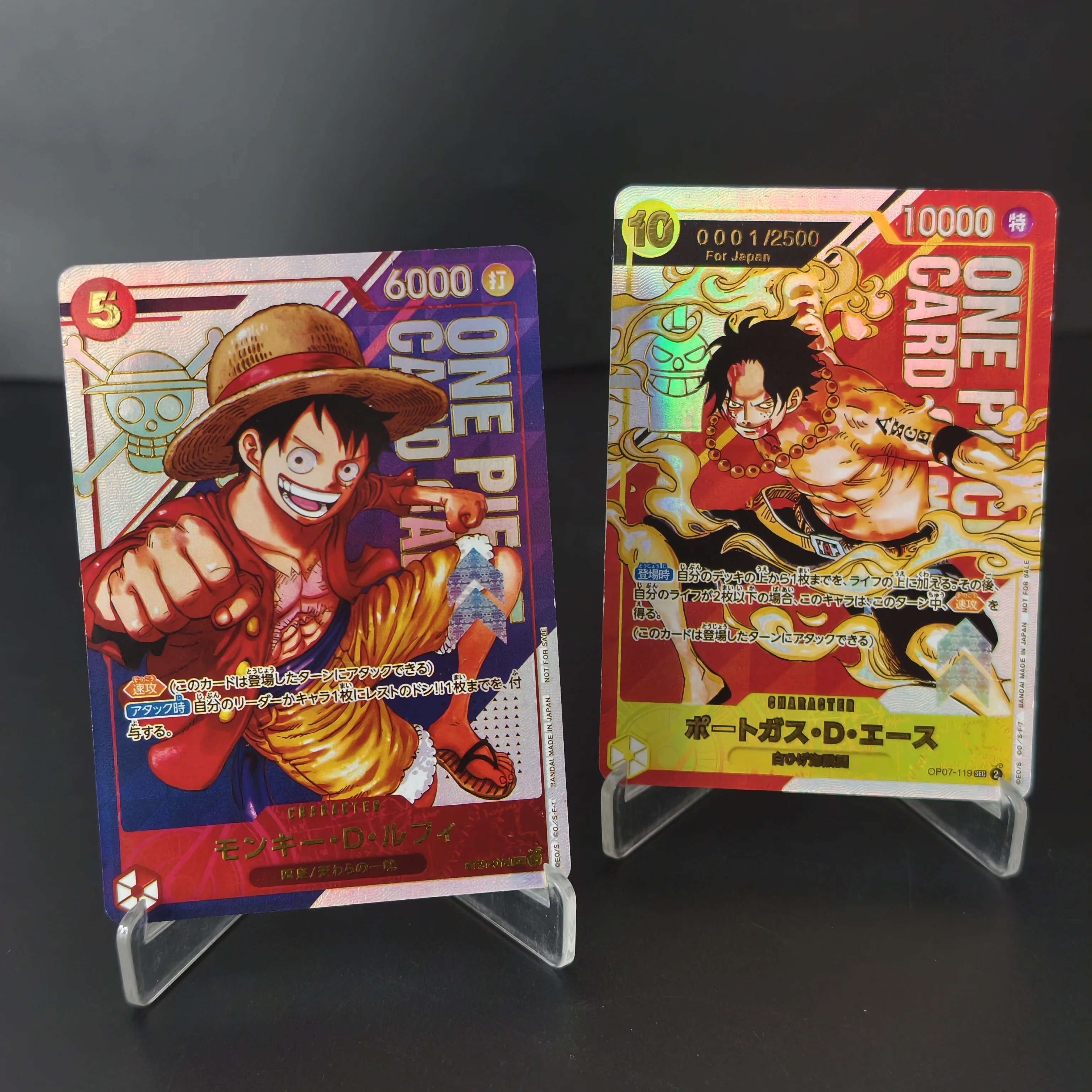 DIY One Piece Collectible Card Monkey D Luffy Portgas D Ace Gold Foil Holo Texture Card Japanese TCG Collectible Card Anime Gift
