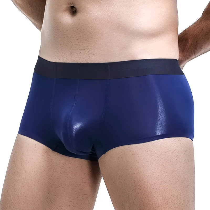 3pc Men's underwear, summer ultra-thin ice thread seamless briefs, men's transparent shorts