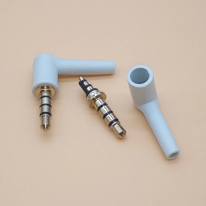 4Pcs 3.5mm Jack 3/4 Pole Male 90 Right Angle Stereo Headphone Plug DIY Repair Earphone Jack Audio Soldering Connector