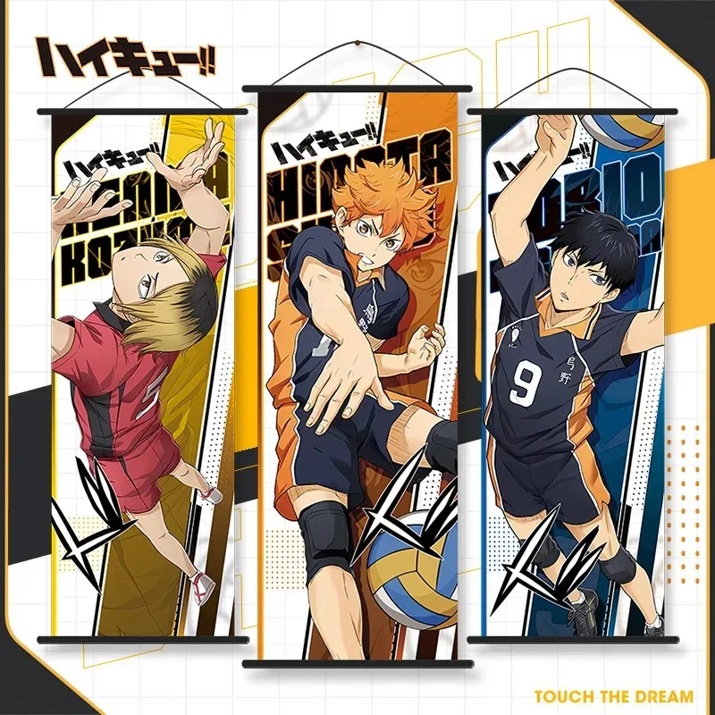 

Haikyuu!! Cheer Poster Hinata Shoyo Tobio Kageyama Haikyuu!! Wall Decoration Kozume Kenma Fabric Scroll Hanging Poster