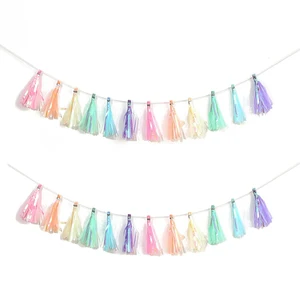 Gökkuşağı Renkli Kağıt mendil, Çelenk Püskülü, Pastel renklerde Düğün Dekorasyonunuz için DIY Duvar Dekorasyonu, Bebek Duşunun Yazı Tipi, 12 Adet, 24 Adet 8 en çok satan, perde, kağıt, parti, - №8