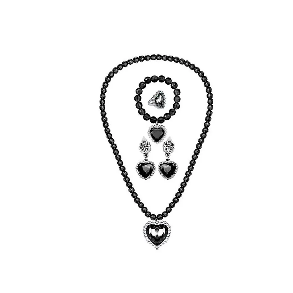 Kinder Mädchen Elsa Sofia Belle Prinzessin Zubehör Verfeinerung Perlen Halskette Armband Ring Ohrring Schmuck 5 Stück Sets – Detail 2